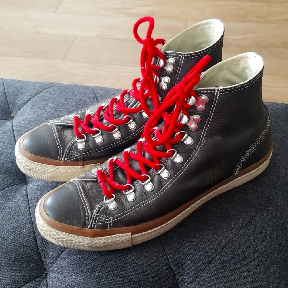 Converse All Star Brown Leather Sneakers Shoes Mens 8 Womens 10